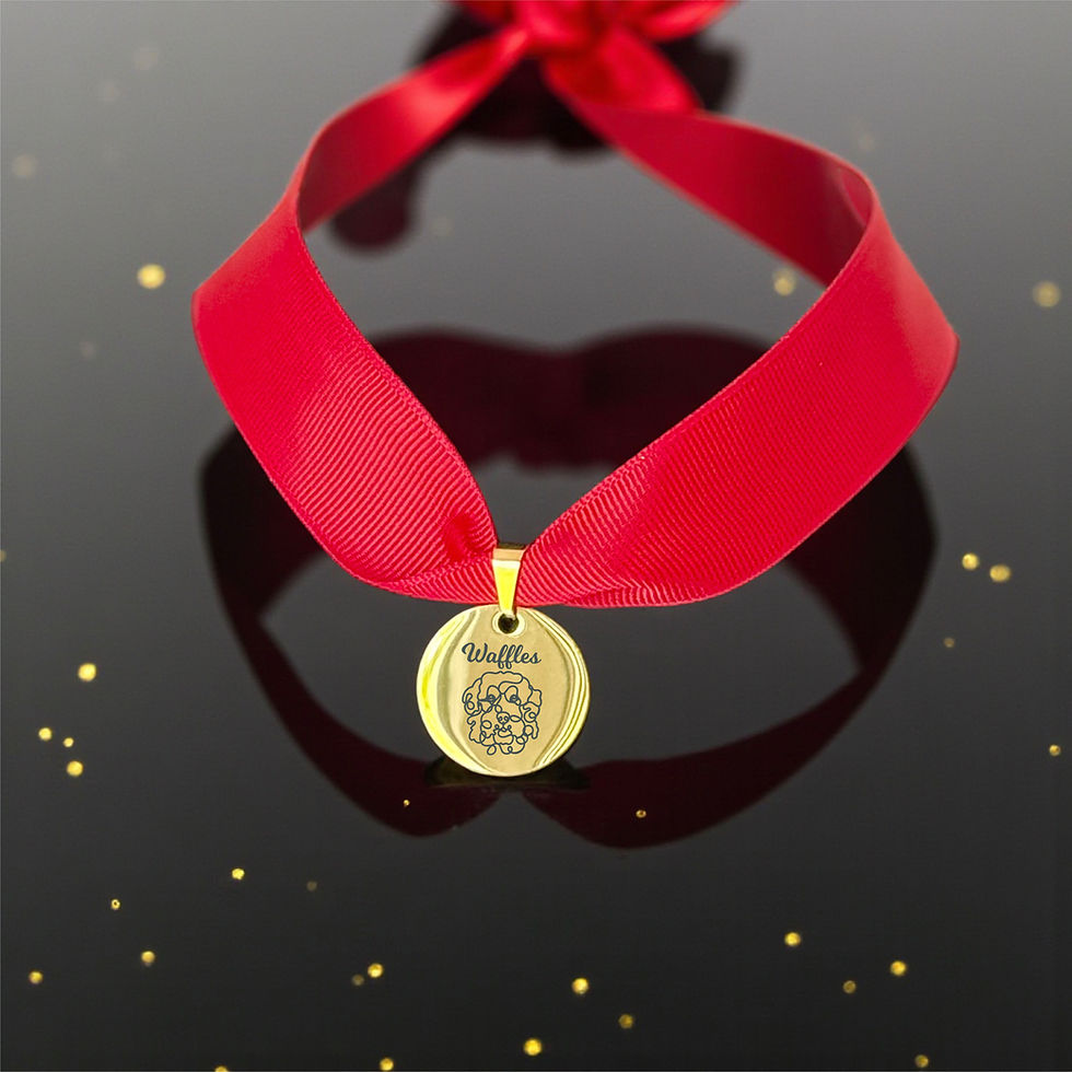 Thumbnail: Personalised Engraved Premium Dog Tag with Breed Line Art