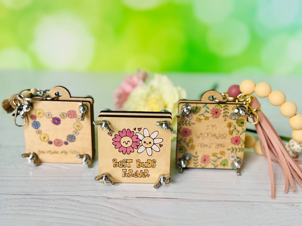 Thumbnail: Portable Wristlet / Keychain Hand Painted Mini Flower Press