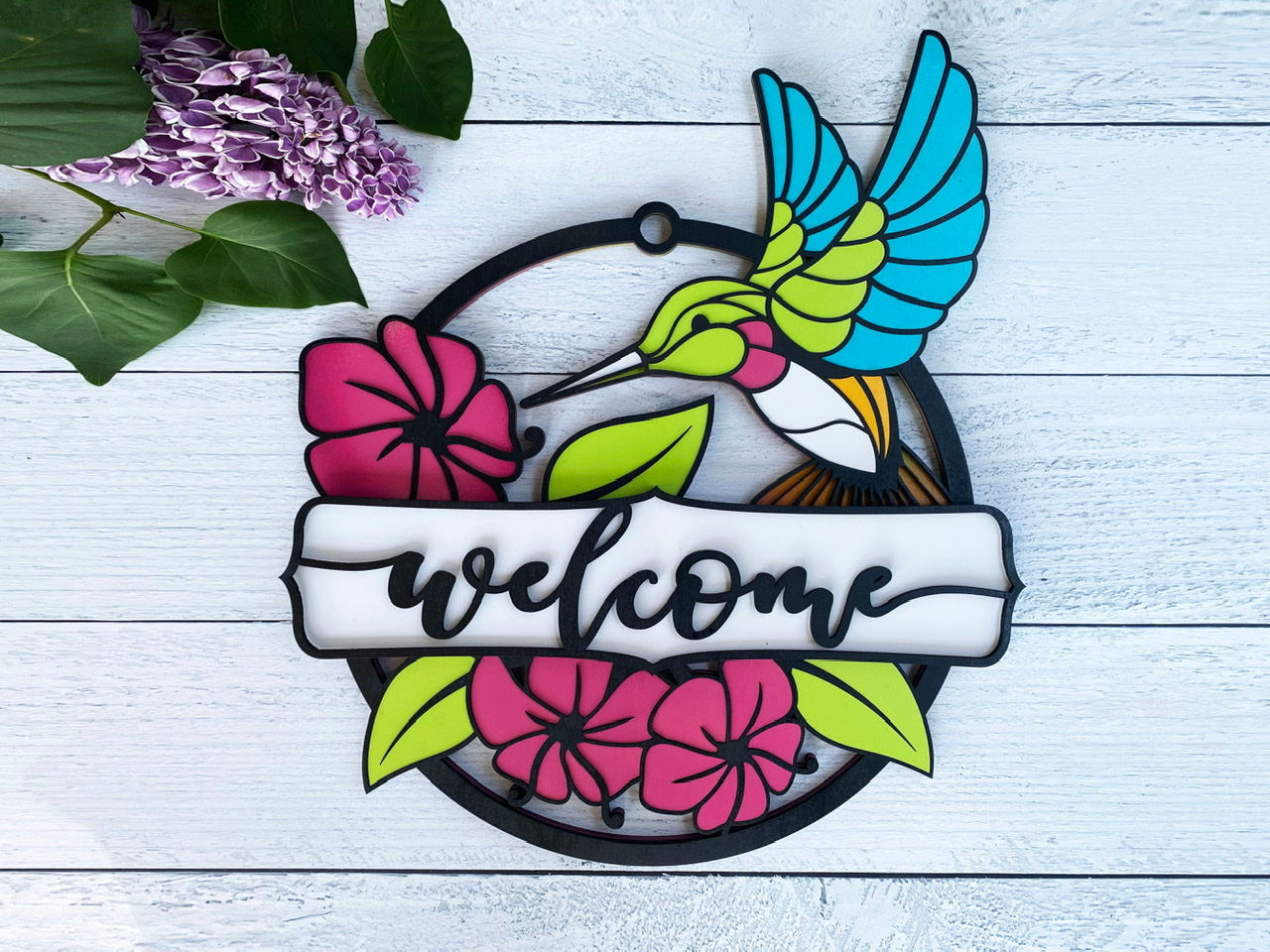Humming Bird Welcome Sign