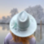 Winter Flowers Hat Pale Blue