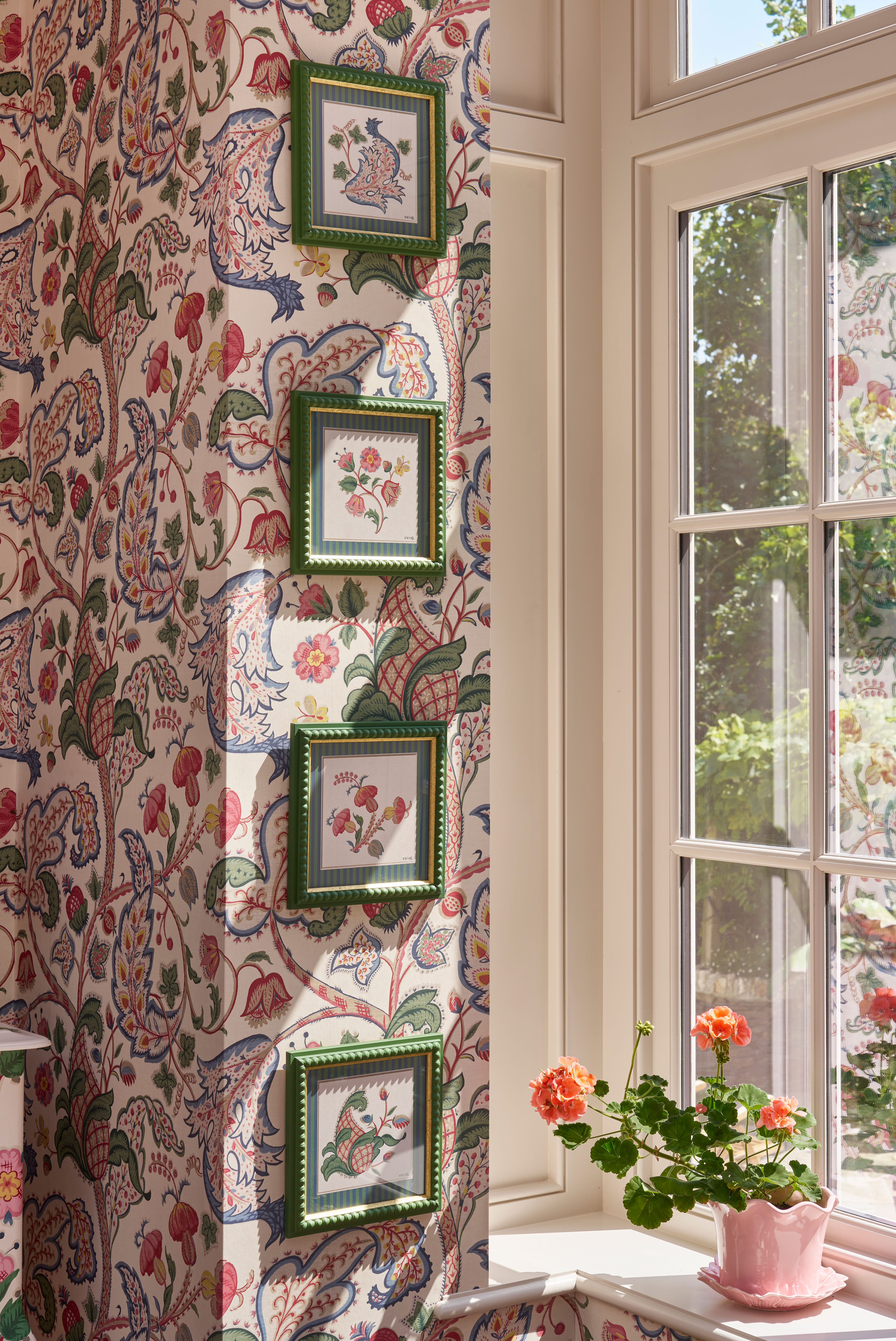 Bobbin Framed Folklore Prints in Garden - Set of 4