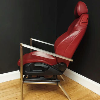 Custom red leather Audi TT car seat chair.