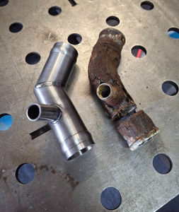Aluminium cooling pipe fabricated for Suzuki Bandit 1250.