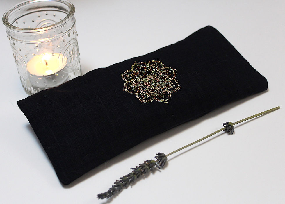 Relaxing Lavender Eye Pillow with Removable Cover Mandala - Golden