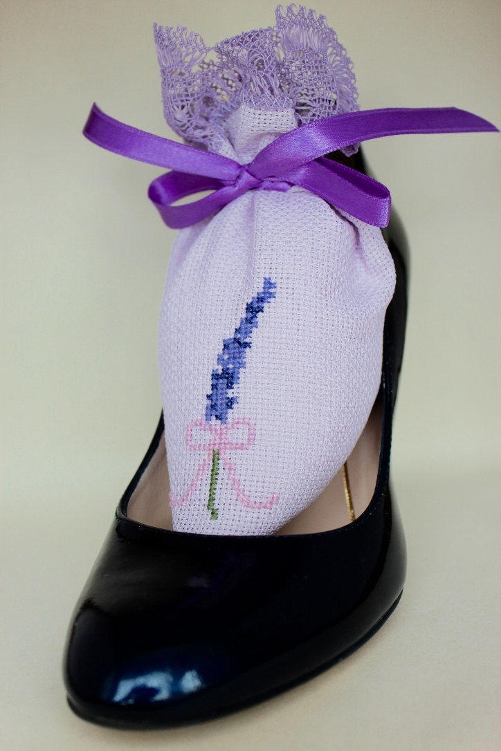 Thumbnail: Lavender Linen Shoe Fresheners with Heart Decor
