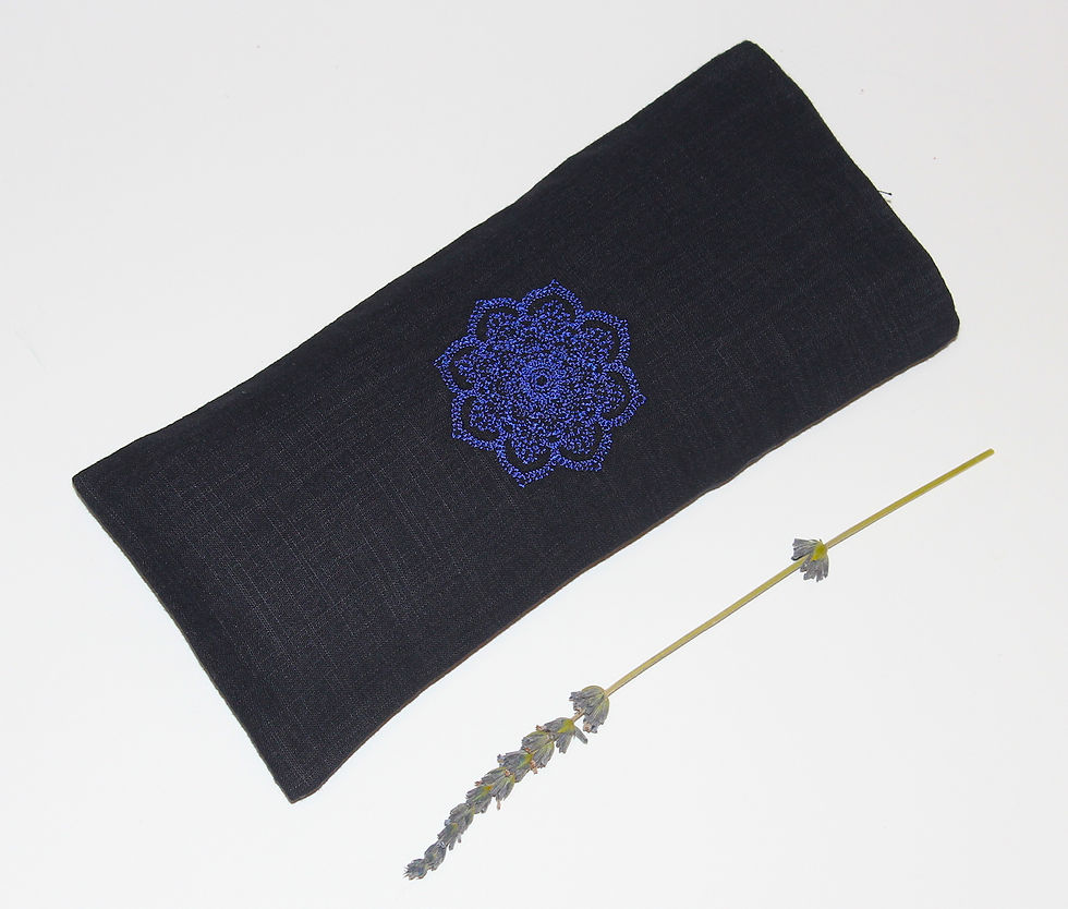 Relaxing Lavender Eye Pillow with Removable Cover Mandala - Blue front