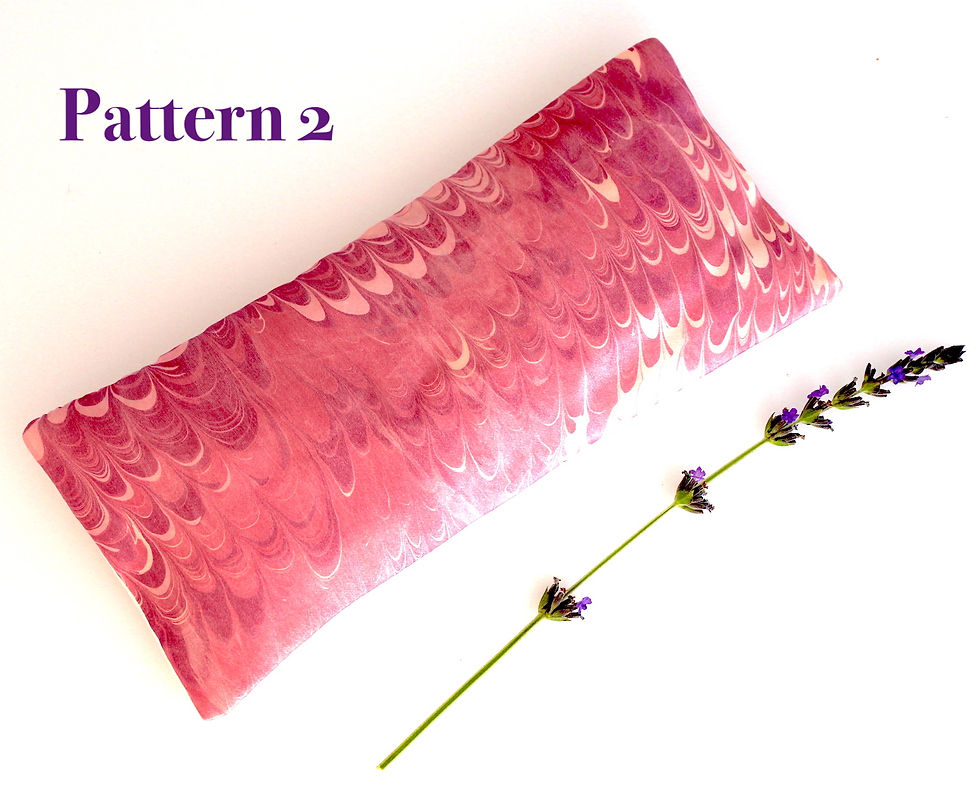Küçük resim: Relaxing Lavender Eye Pillow Marbled Silk Pink Cream Purple Removable Case Gift pattern 5