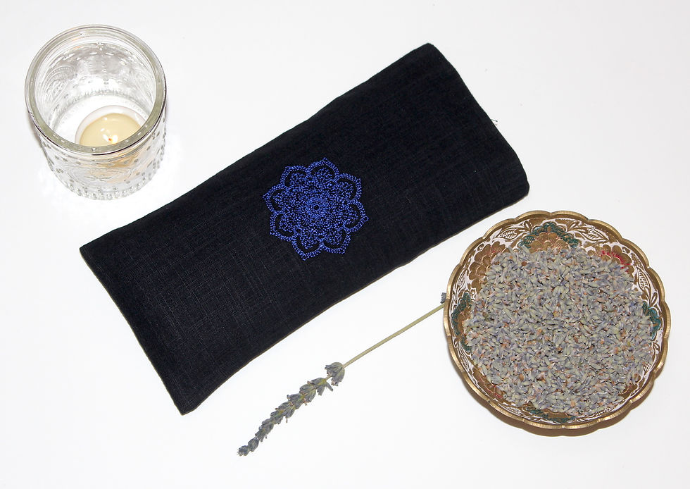 Relaxing Lavender Eye Pillow with Removable Cover Mandala - Blue fill