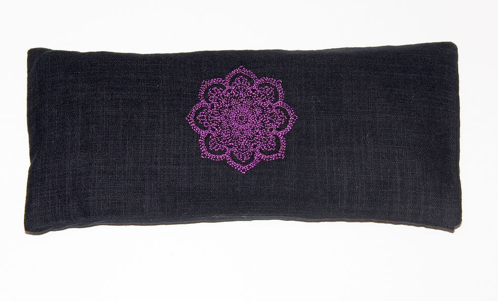 Küçük resim: Relaxing Lavender Eye Pillow with Removable Cover Mandala - Purple