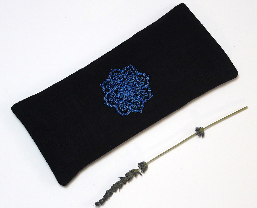 Relaxing Lavender Eye Pillow with Removable Cover Mandala - Light Blue front view