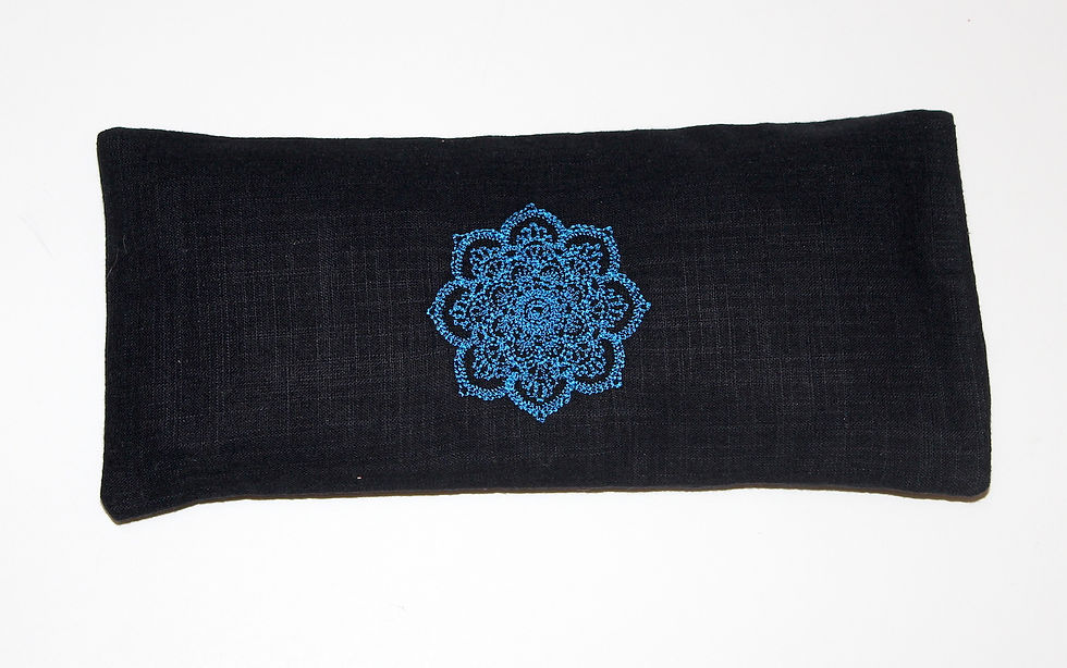 Relaxing Lavender Eye Pillow with Removable Cover Mandala - Light Blue close up