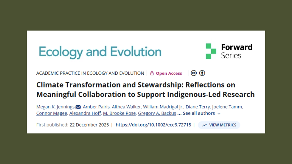 CNNCTS Resilient Restoration Paper Published in Ecology and Evolution Journal