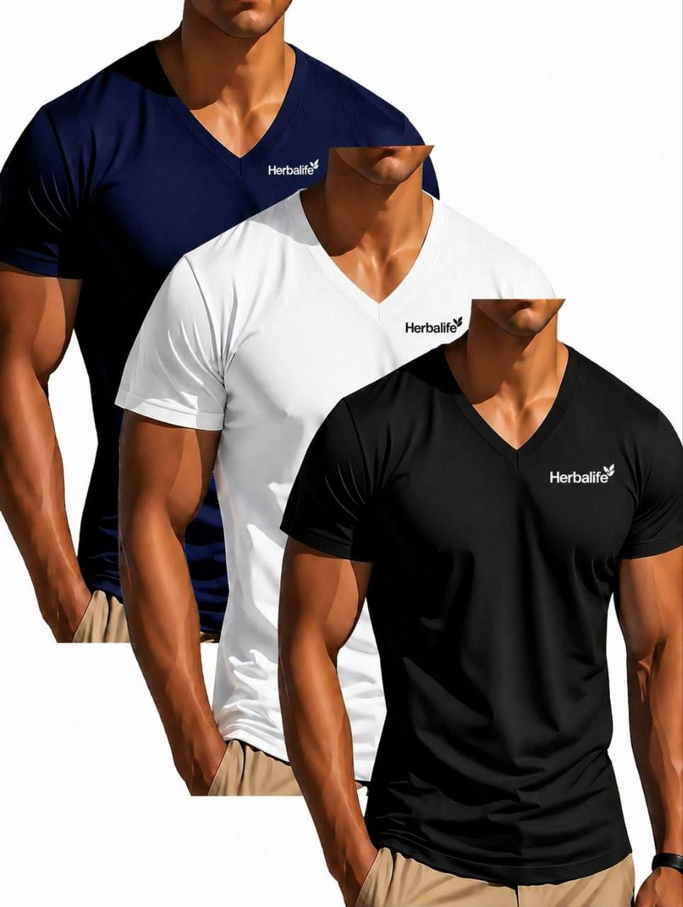 T-shirt decote em V  ref:H74/3, Preto , Branco ou marinho