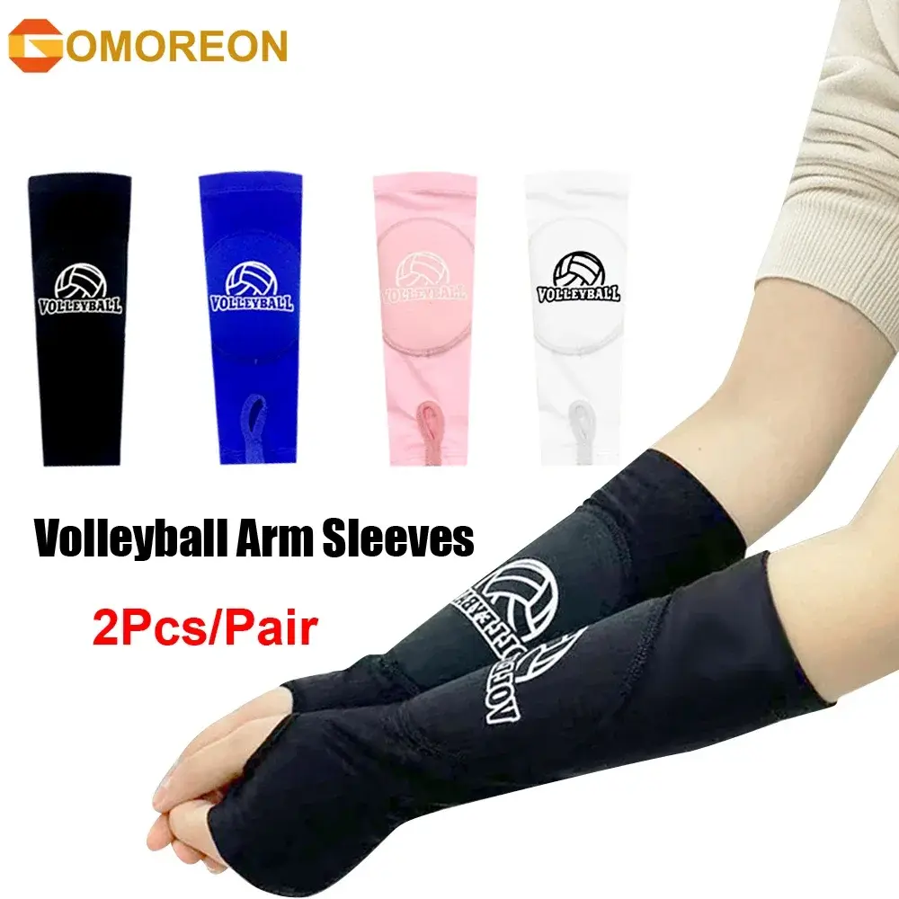 Volleyball Arm Sleeves with Padded Forearms and Thumb Hole for Kids & Adults