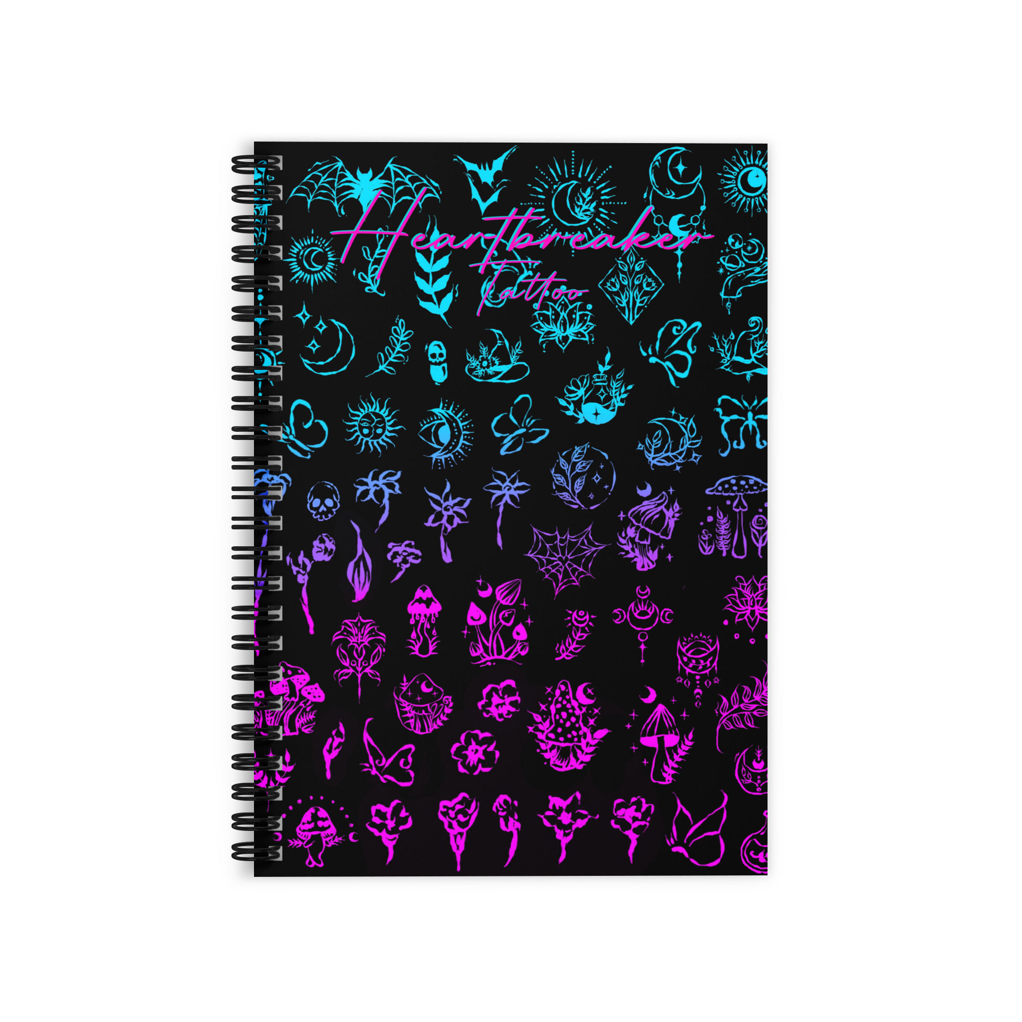 Spooky Flash Multicolored Ruled Line Spiral Notebook - Spooky & Neon by Ilia
