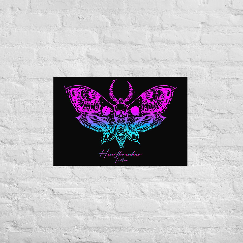 Thumbnail: Deathmoth Poster - Spooky & Neon by Ilia