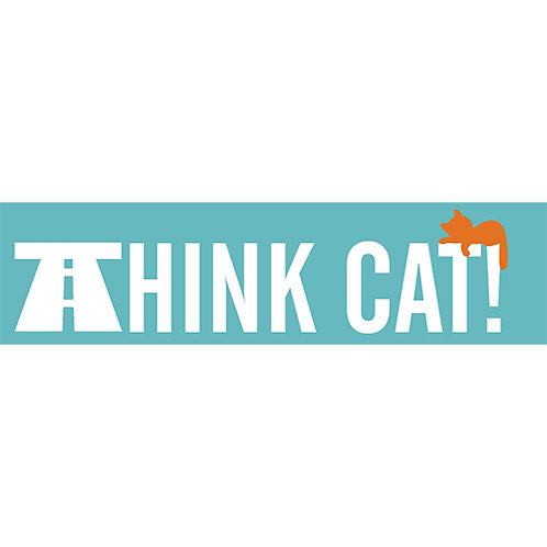 'Think Cat' Car Window Sticker (Outside Design)