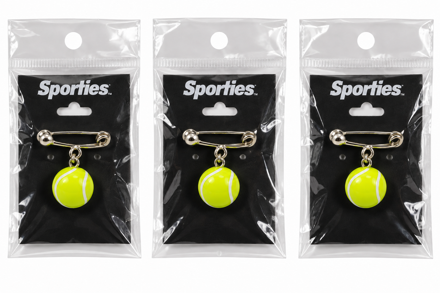 Tennis Ball Brooch Pin – 3-Pack Bundle | Tennis Jewelry Gift