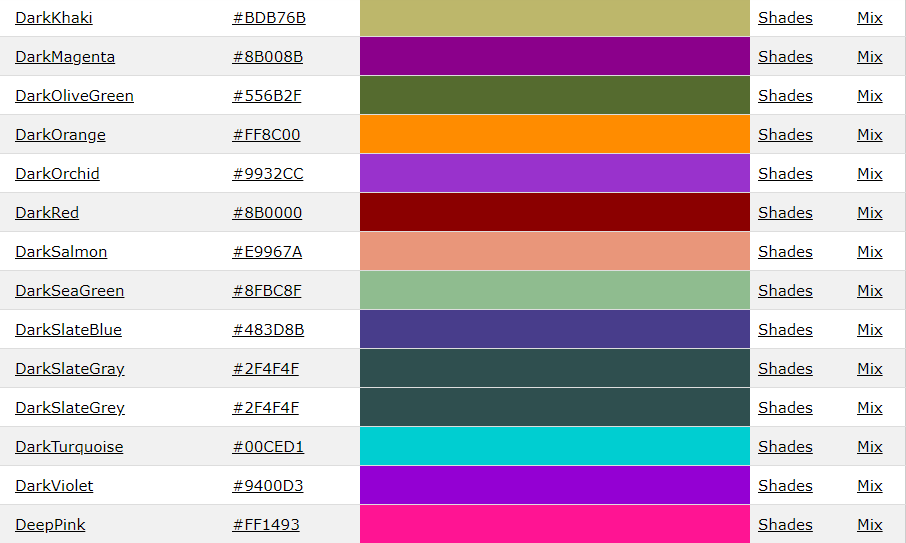 HTML HEX Kodu Örnekleri