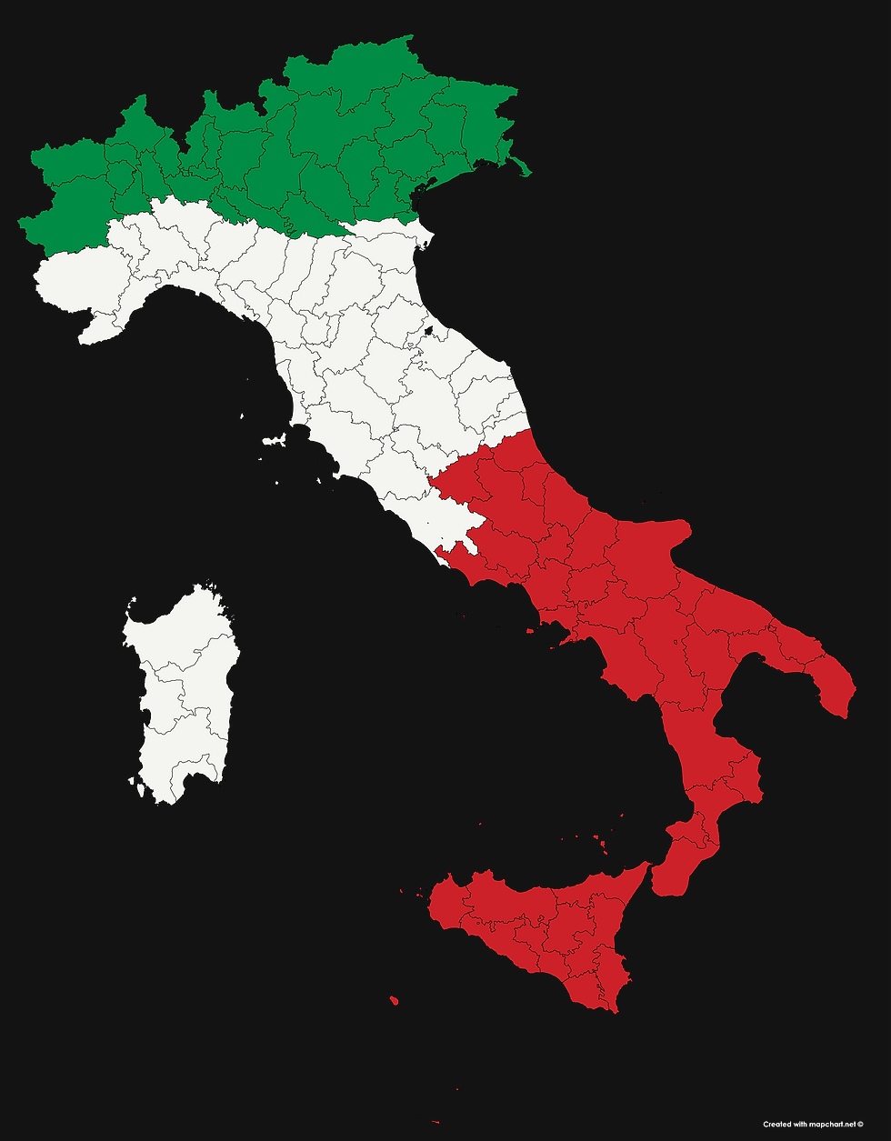 Italy's Population Equally Distributed