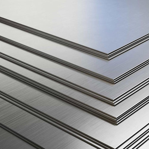 Stack of polished metal from aluminium sheet suppliers