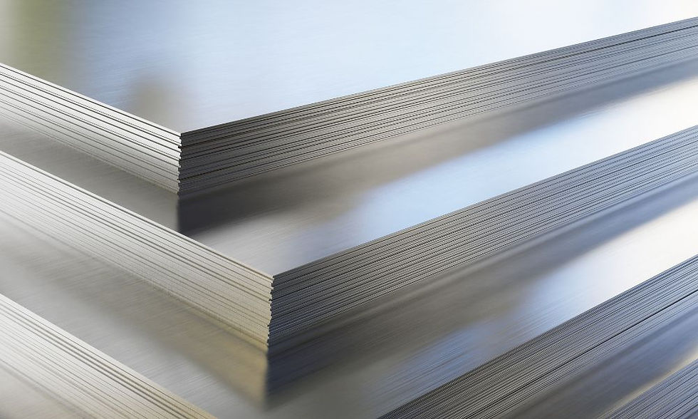 Stack of industrial metal from aluminium sheet suppliers