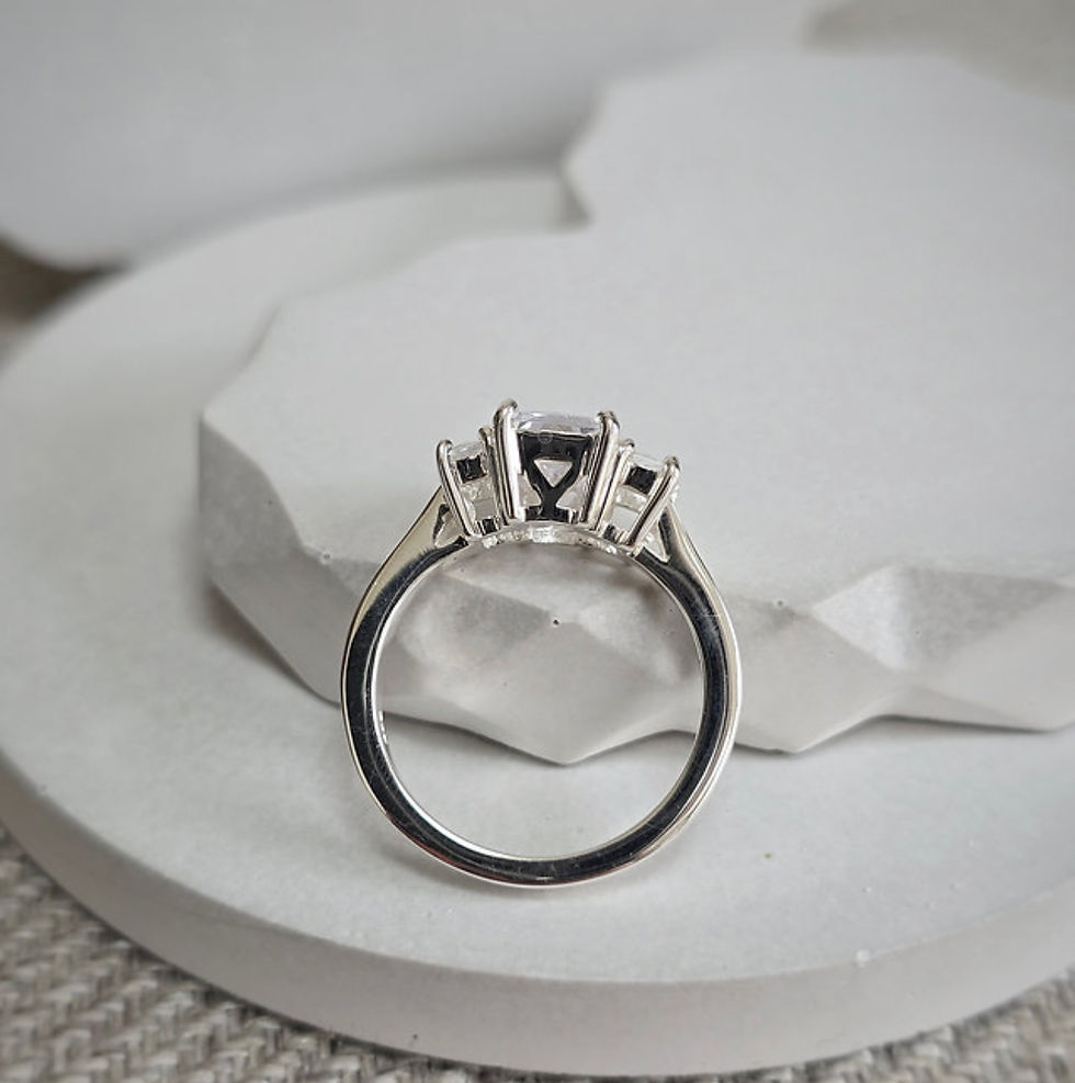 Thumbnail: 3 Emerald Georgina Ring