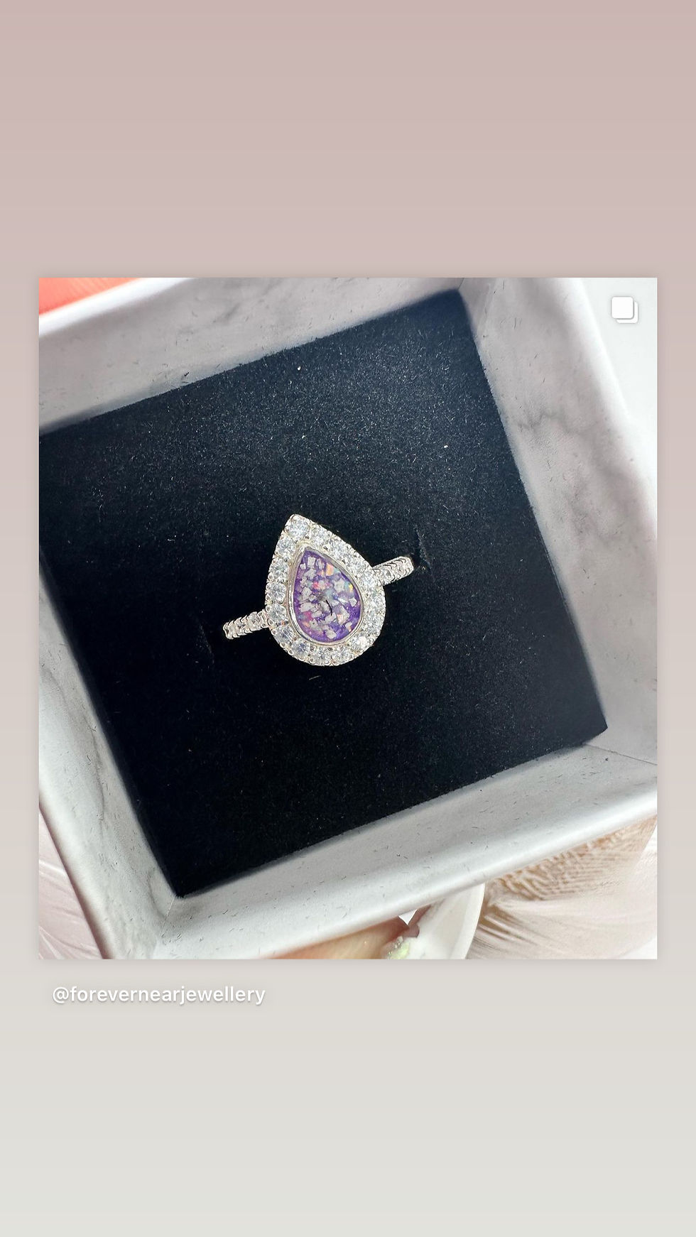 Thumbnail: Crystal tear drop ring