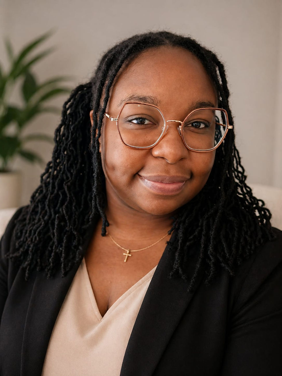 Professional woman in glasses for counselling