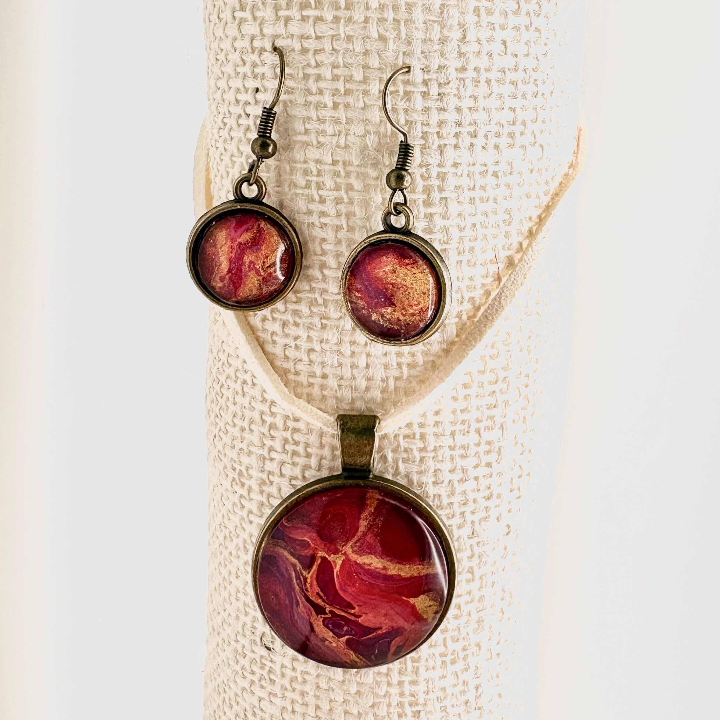 Fun Duo: Necklace & Earrings Jewelry Set (choose color & pendant shape!)