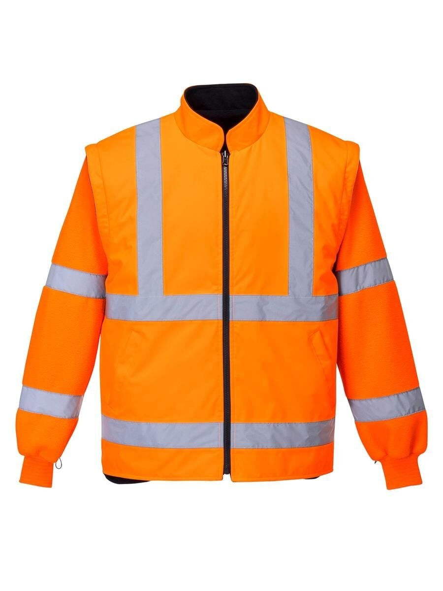 Küçük resim: Portwest S766 5in1 Reflektörlü Parka Kaban Turuncu Lacivert İş Montu
