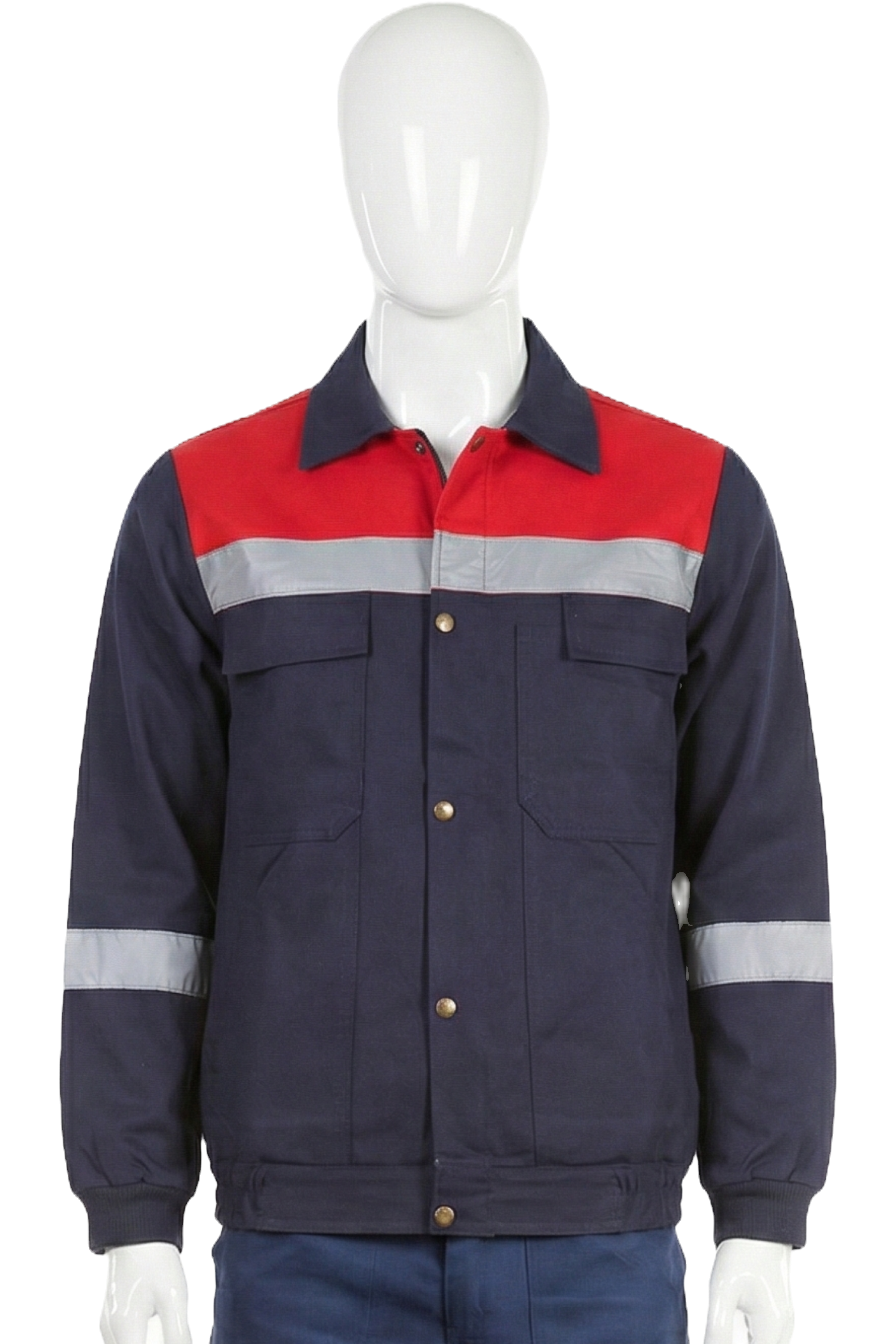 Reflektörlü Lacivert Gabardin İş Montu – Lacivert Cepli, Dayanıklı & Profesyonel