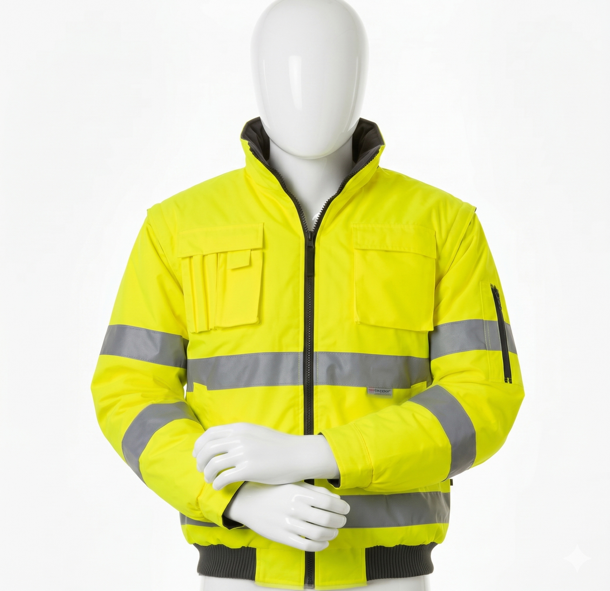 Reflektörlü Çıkarılabilir Kollu İş Montu ve İş Yeleği | Softshell Mont