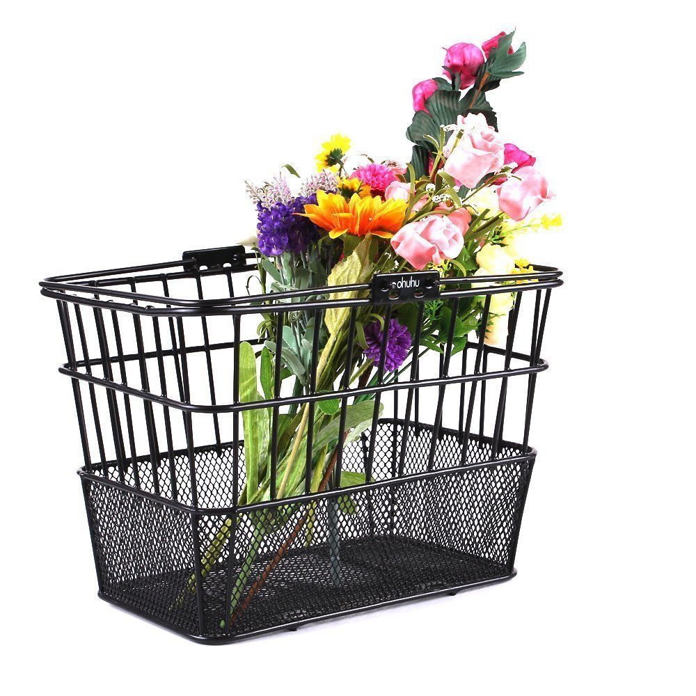 Ohuhu Rust-Proof Quick Release Front Handlebar Bicycle Lift Off Basket / Wire Me