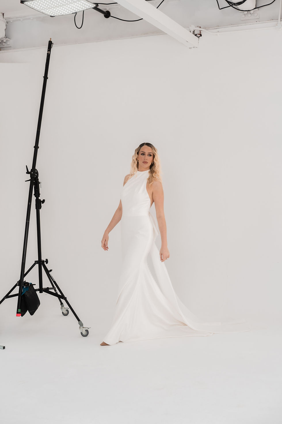 Thumbnail: Opus Studio Collection Livingston Satin Halter Neck Wedding Dress