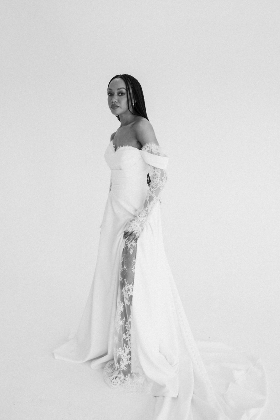 Thumbnail: Opus Studio Collection Fife Crepe A-Line Wedding Dress