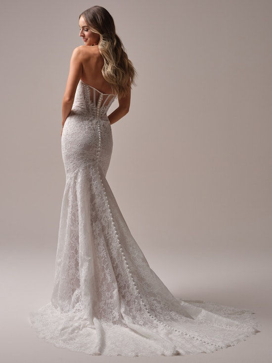 Thumbnail: Maggie Sottero Jovienne Lace Illusion Back Mermaid Wedding Dress