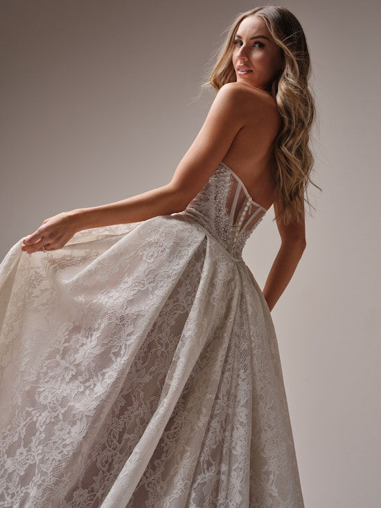 Thumbnail: Maggie Sottero Jovienne Lace Illusion Back Mermaid Wedding Dress