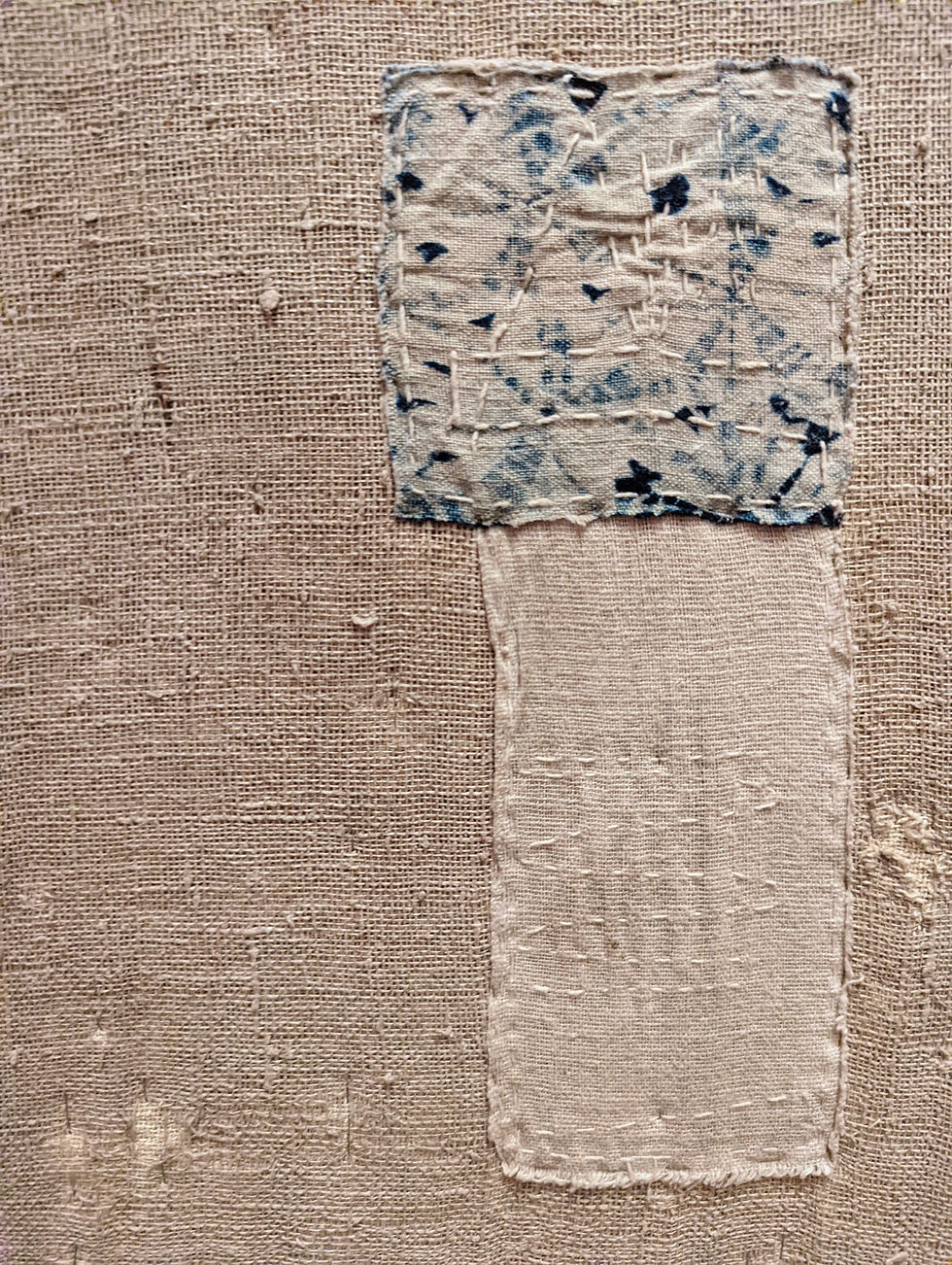 Detail of antique Japanese boro patchwork fabric