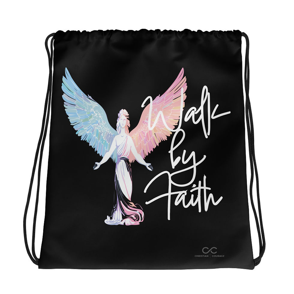 Walk by Faith Drawstring Bag