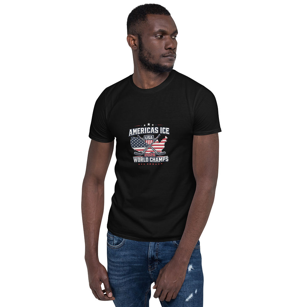 Thumbnail: Unisex Basic Softstyle T Shirt Black Front | Americas Ice