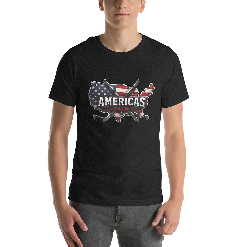 Unisex Staple T Shirt Black Heather Front | Americas Ice