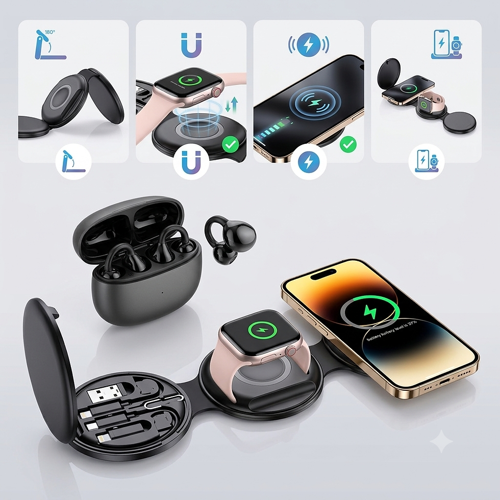 Thumbnail: Power & Sound Essentials Bundle – 5-in-1 Folding Wireless Charging Station + Tru