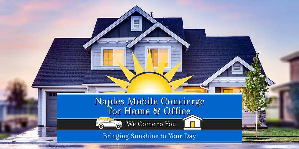 Website Home page design: Naples Mobile Concierge for Home & Office, We Come to You, Bringing Sunshine to Your Day (house).