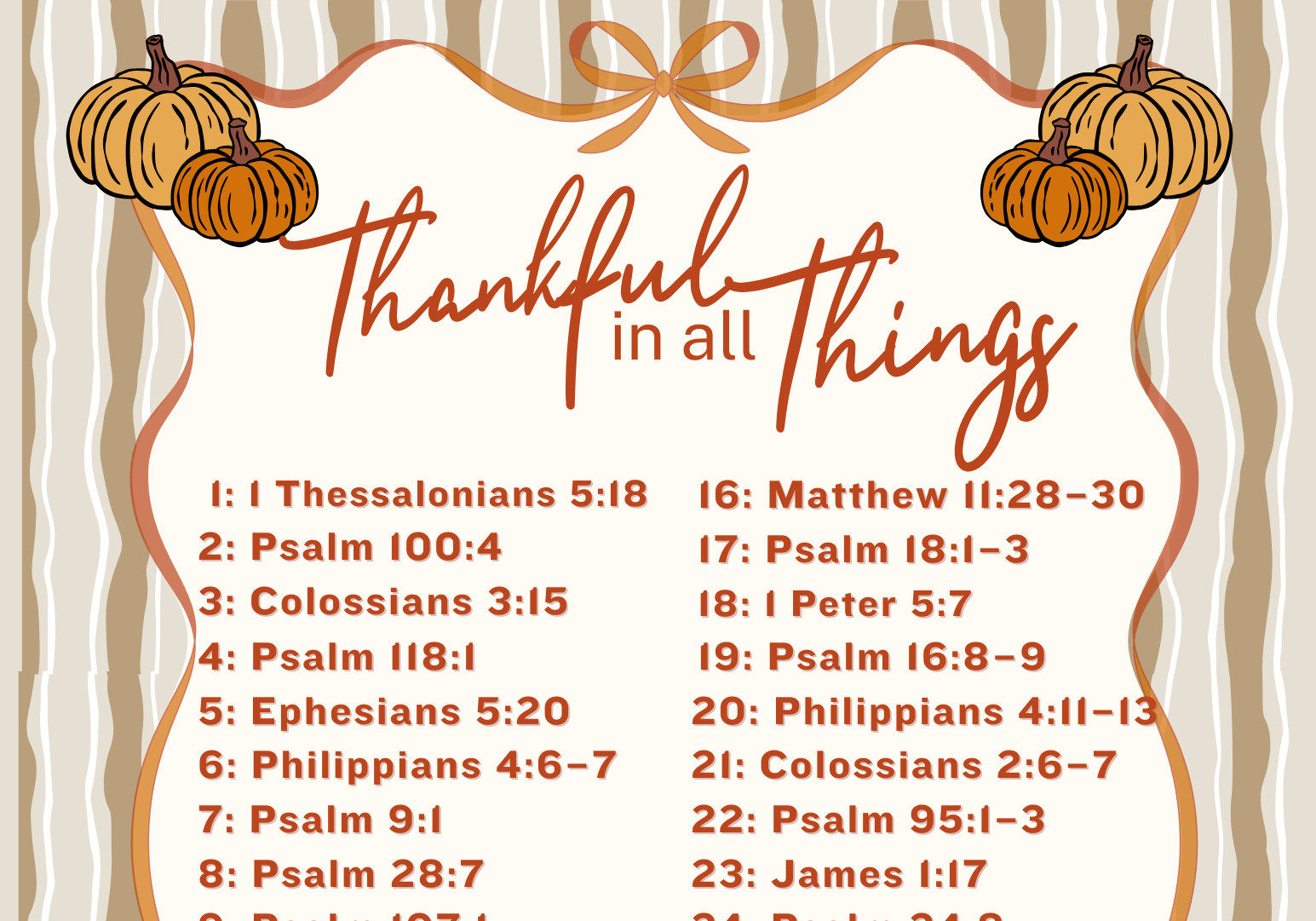 November 2025 Scripture Writing Plan