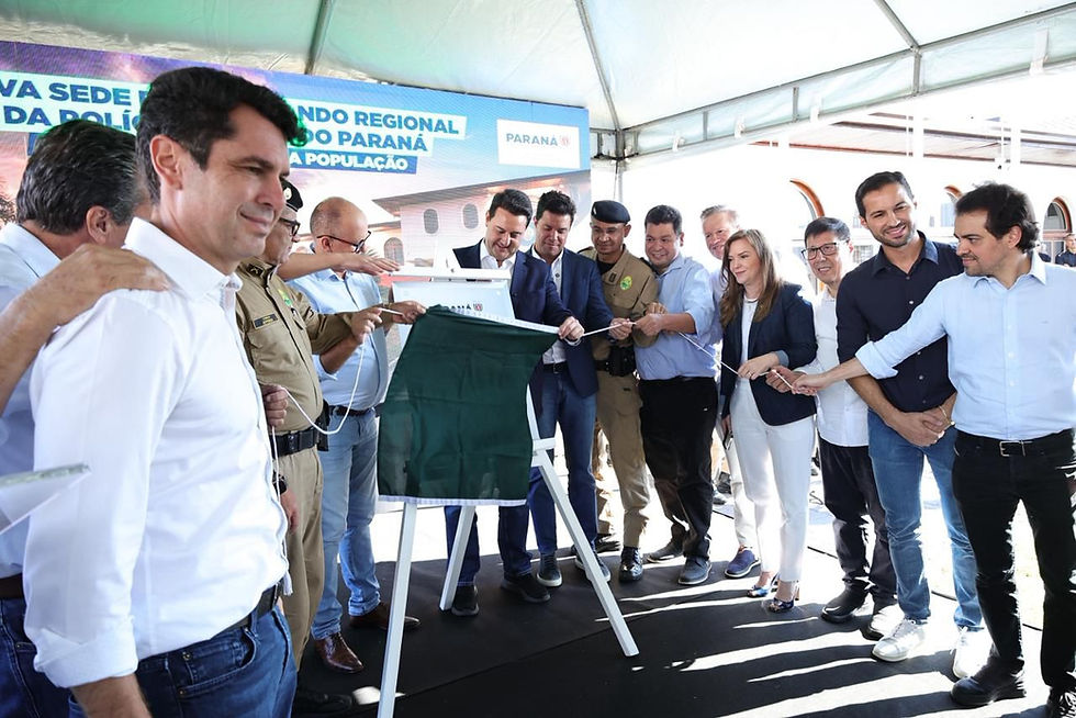 Nova sede do Comando da PM em Pato Branco durante inauguração com autoridades