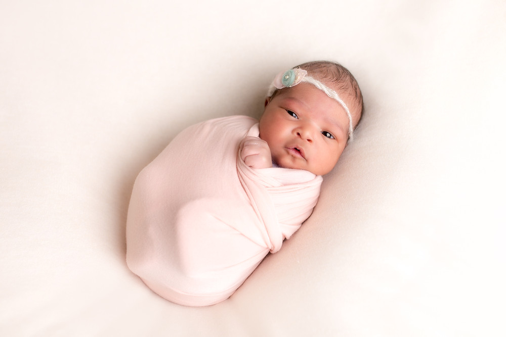 swaddled newborn in Dallas studio, Lexi Meadows Photography