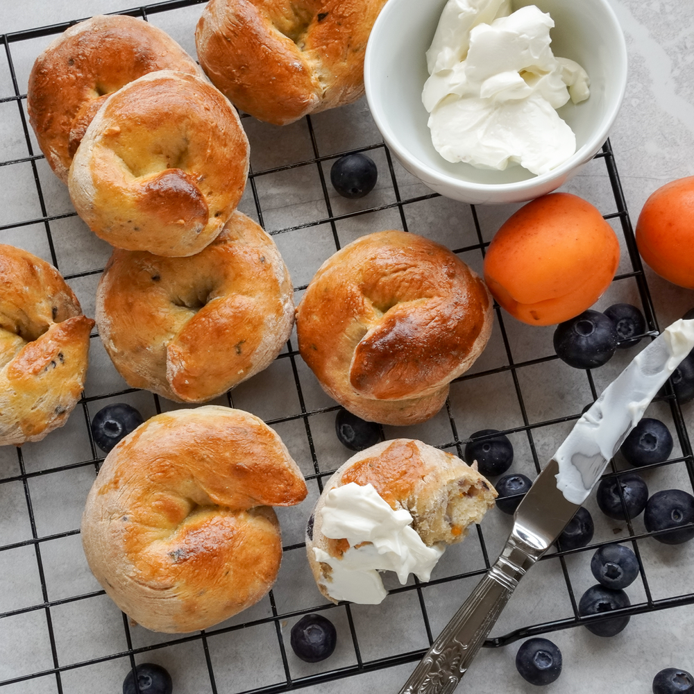 Buckwheat Apricot & Blueberry Bagel Knots