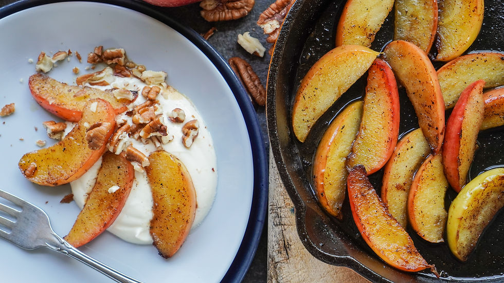 Buttery Apples & Whipped Vanilla Cream closeup
