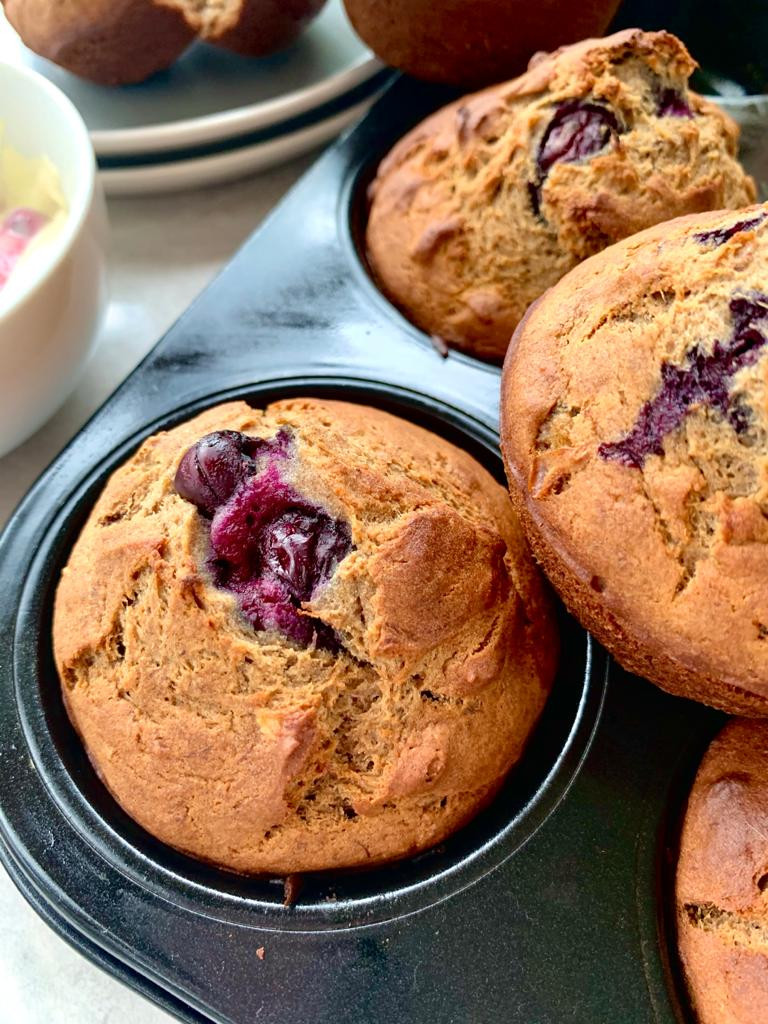 No added sugar Exploding Berry Muffins